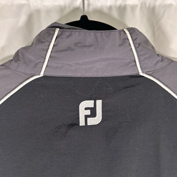 FootJoy Windbreaker Women's Large Black Grey Zip Pockets 1/2 Zip Long Sleeve - Picture 8 of 9